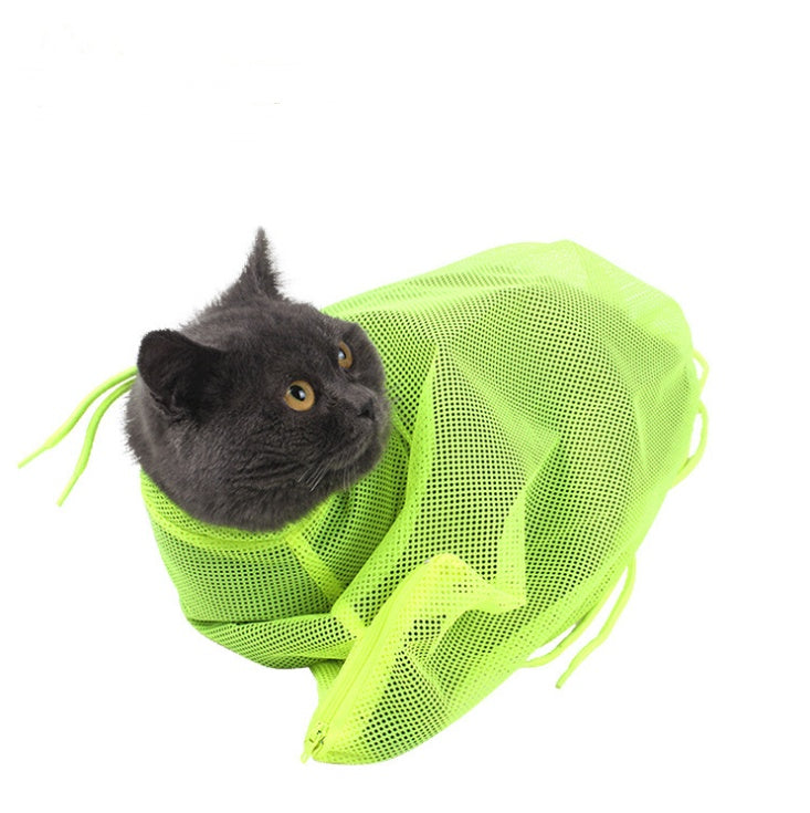JMT-484938 Adjustable Cat Grooming Bag for Bathing and Nail Care - Breathable Polyester Mesh Design
