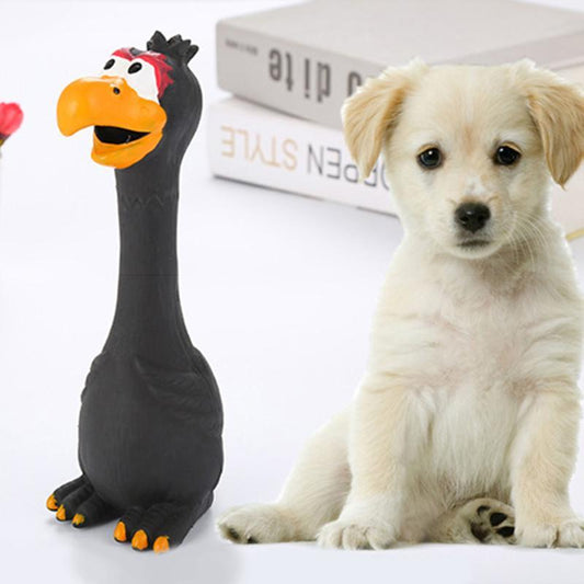 JMT-485002 Bite-Resistant Dog Toy with Squeaking Chicken Sound in Cute Animal Design