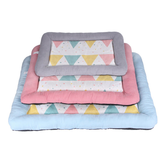 JMT-485322 Cooling Ice Pad for Pets – Soft Cloth Design in Grey, Pink, and Blue – Available in Small, Medium, and Large Sizes for Dogs and Cats