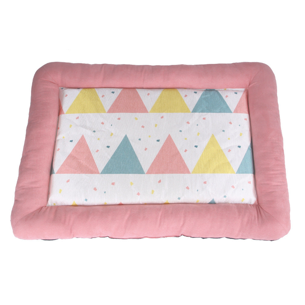 JMT-485322 Cooling Ice Pad for Pets – Soft Cloth Design in Grey, Pink, and Blue – Available in Small, Medium, and Large Sizes for Dogs and Cats