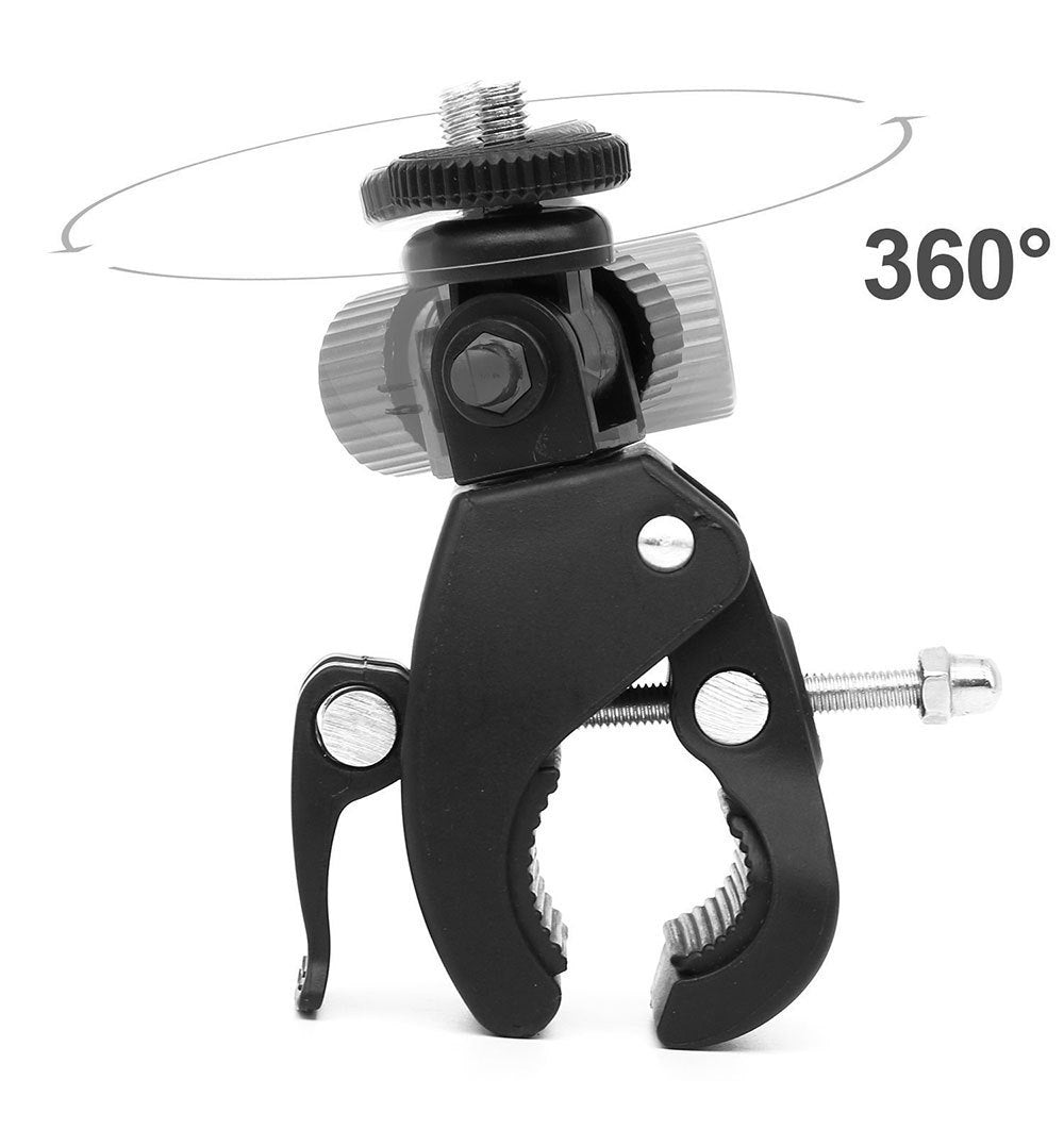 JMT-485386 Adjustable Bicycle Clip Stand for SLR Cameras and Digital Devices, 17-35MM Rod Compatibility, Angle Versatile Shooting, Max Load 2.5KG