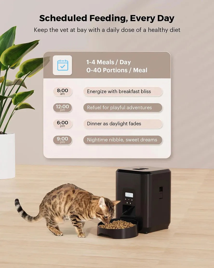 JMT-485386 Automatic 2L Pet Feeder with Touch Screen for Cats and Dogs - Smart Dry Food Dispenser