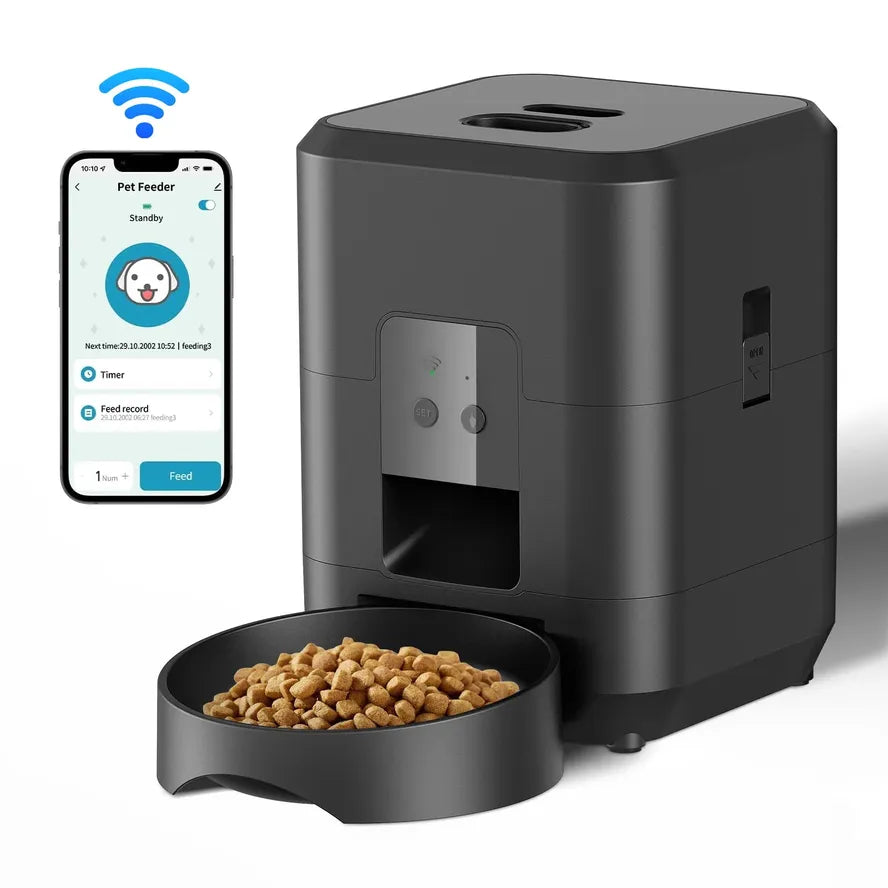 JMT-485386 Automatic 2L Pet Feeder with Touch Screen for Cats and Dogs - Smart Dry Food Dispenser