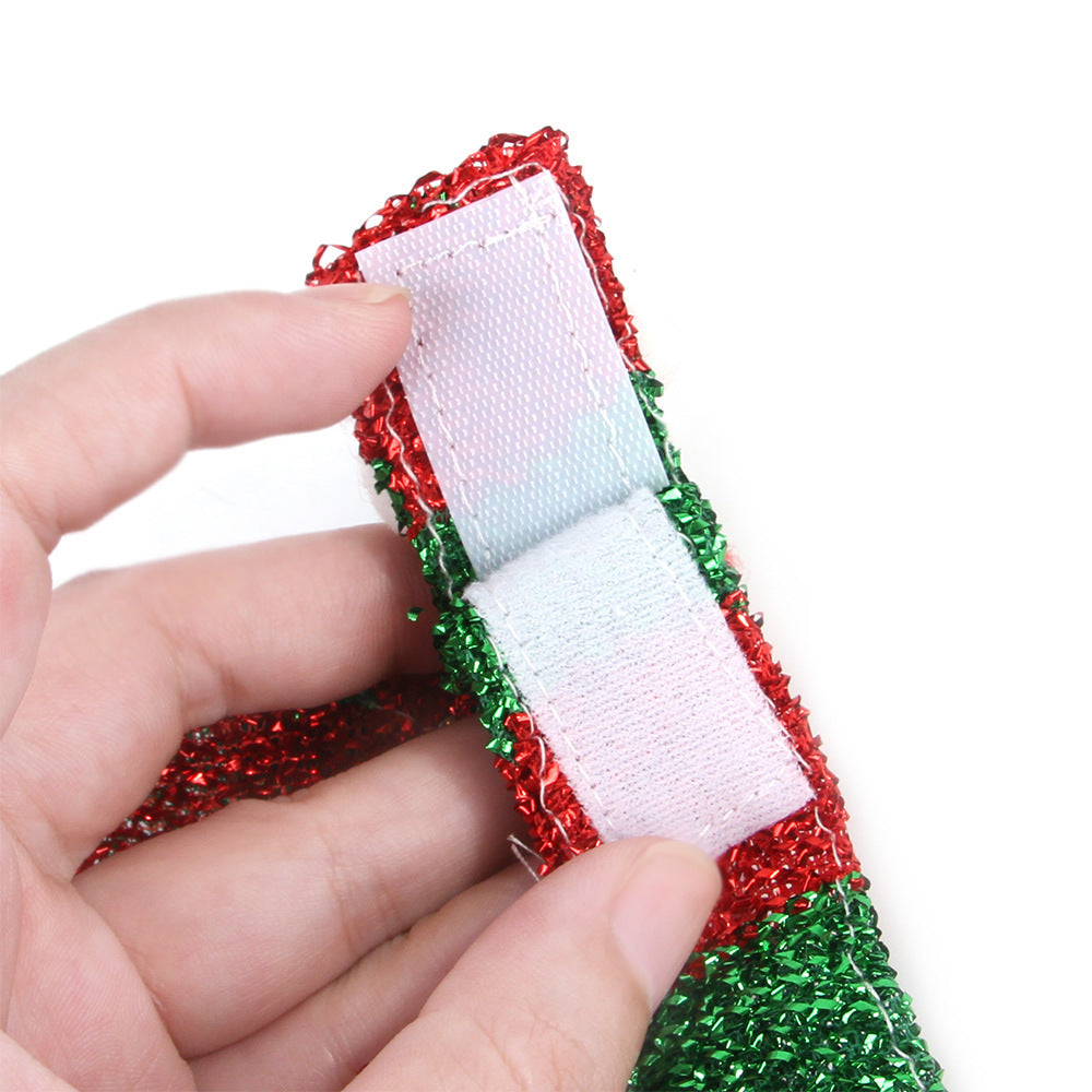 JMT-485770 Holiday Pet Cloak - Soft Cloth Christmas Costume in Red & Green Stripes or Red Snowflakes