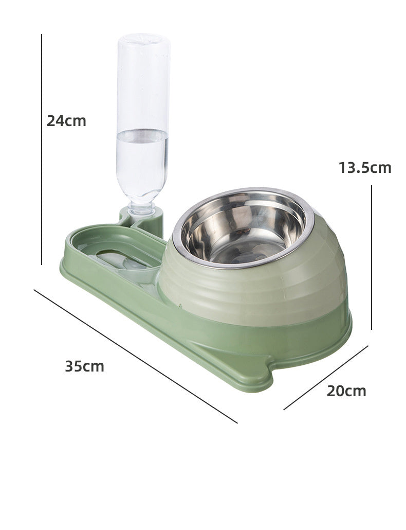 JMT-485834 Elevated Cat Food and Water Bowl Set with Automatic Water Dispenser, Whisker-Friendly Design for Cats and Small Dogs