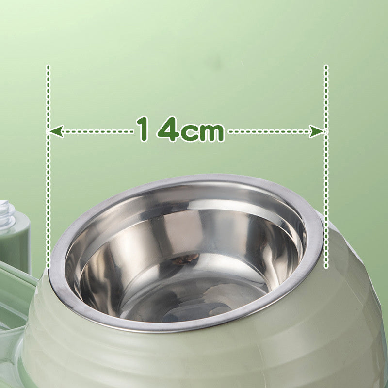 JMT-485834 Elevated Cat Food and Water Bowl Set with Automatic Water Dispenser, Whisker-Friendly Design for Cats and Small Dogs