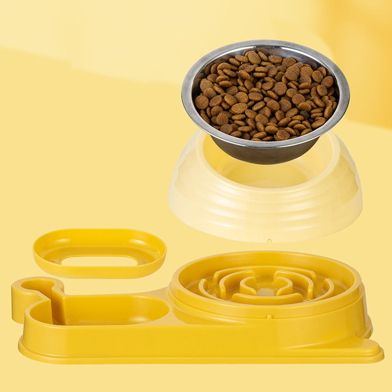 JMT-485834 Elevated Cat Food and Water Bowl Set with Automatic Water Dispenser, Whisker-Friendly Design for Cats and Small Dogs