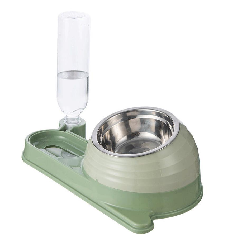 JMT-485834 Elevated Cat Food and Water Bowl Set with Automatic Water Dispenser, Whisker-Friendly Design for Cats and Small Dogs