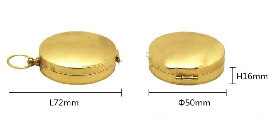 JMT-485898 Copper Pocket Compass with Metal Flip Design for Outdoor Navigation