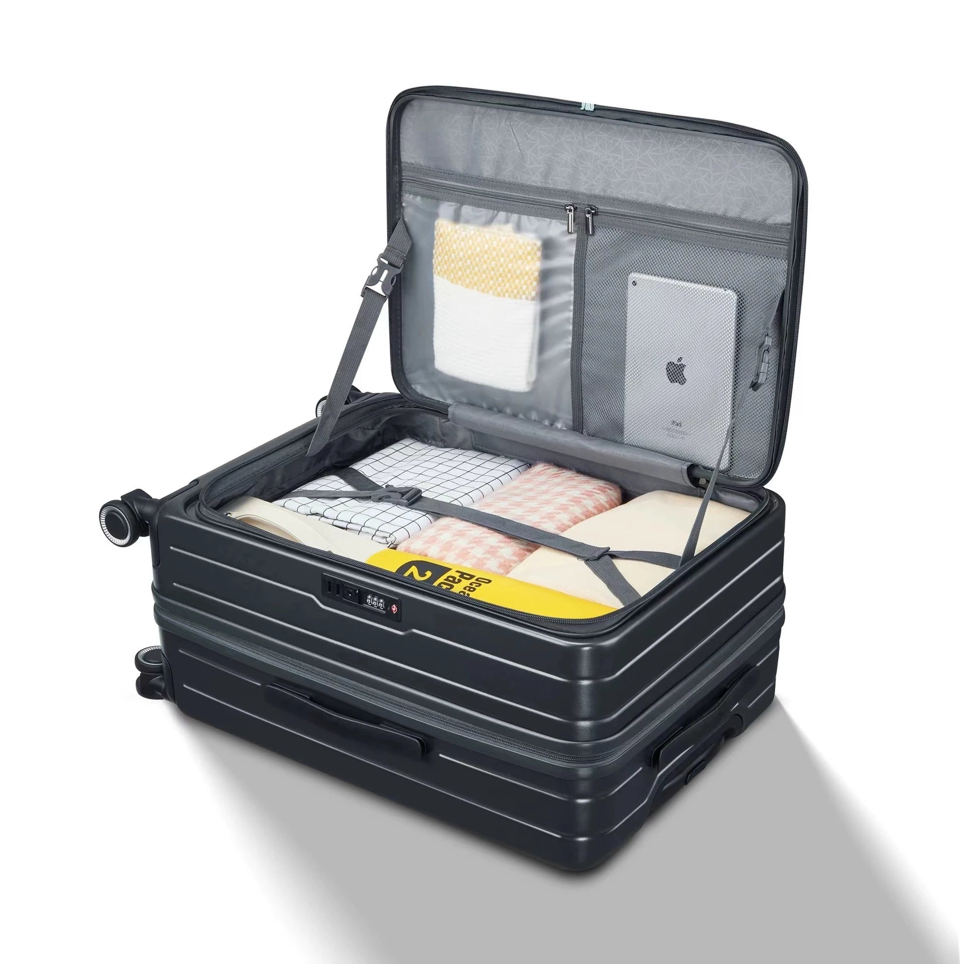 JMT-485898 Expandable 3-Piece Luggage Set with Silent 360° Spinner Wheels and TSA Lock