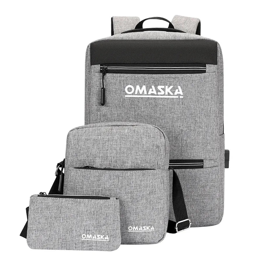 JMT-486026 Durable Waterproof Laptop Backpack with USB Charging Port and Large Capacity for Business and Travel