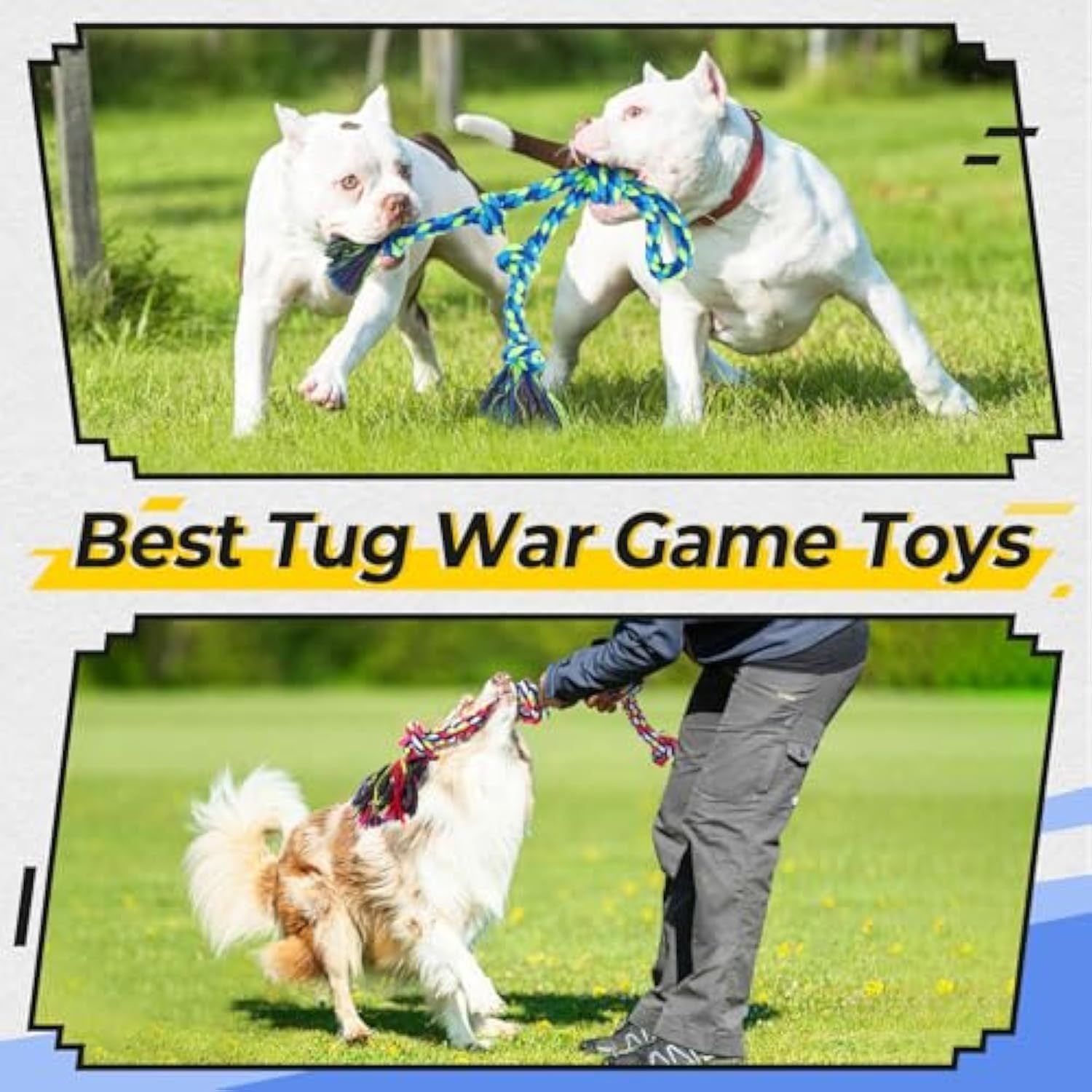 JMT-486154 Durable Cotton Rope Dog Toy for Interactive Tug of War and Chewing for All Dog Sizes