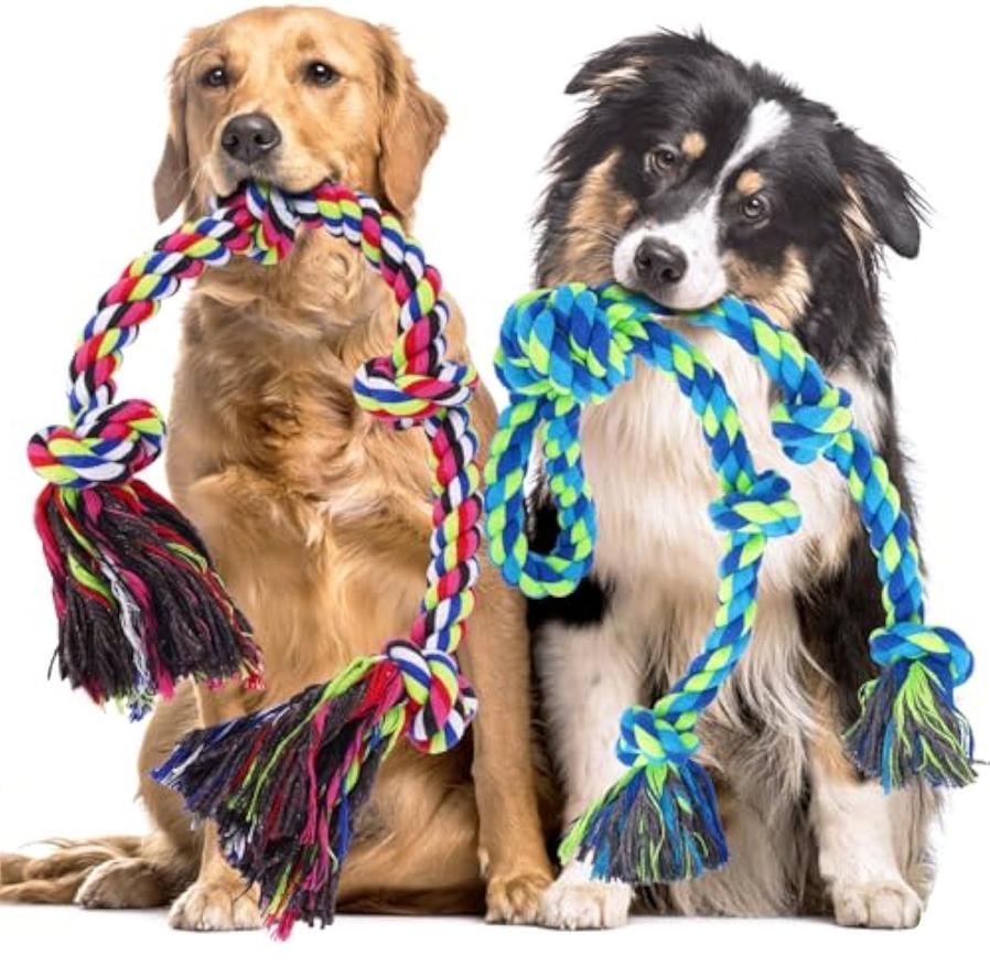 JMT-486154 Durable Cotton Rope Dog Toy for Interactive Tug of War and Chewing for All Dog Sizes