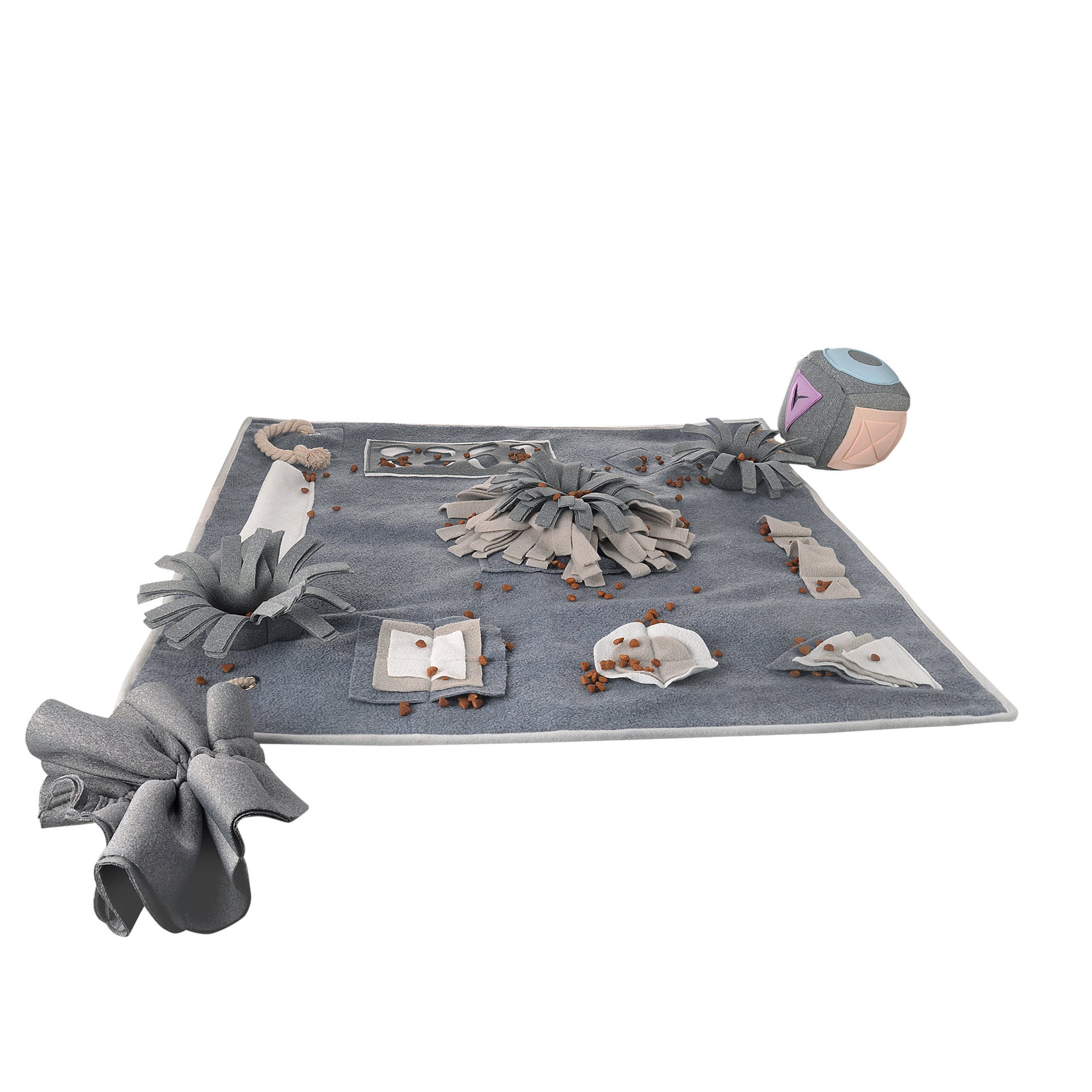 JMT-486474 Interactive Sniffing Pad for Dogs - Energy-Consuming Slow Food Puzzle Mat with Treat Balls and Snuffle Toys