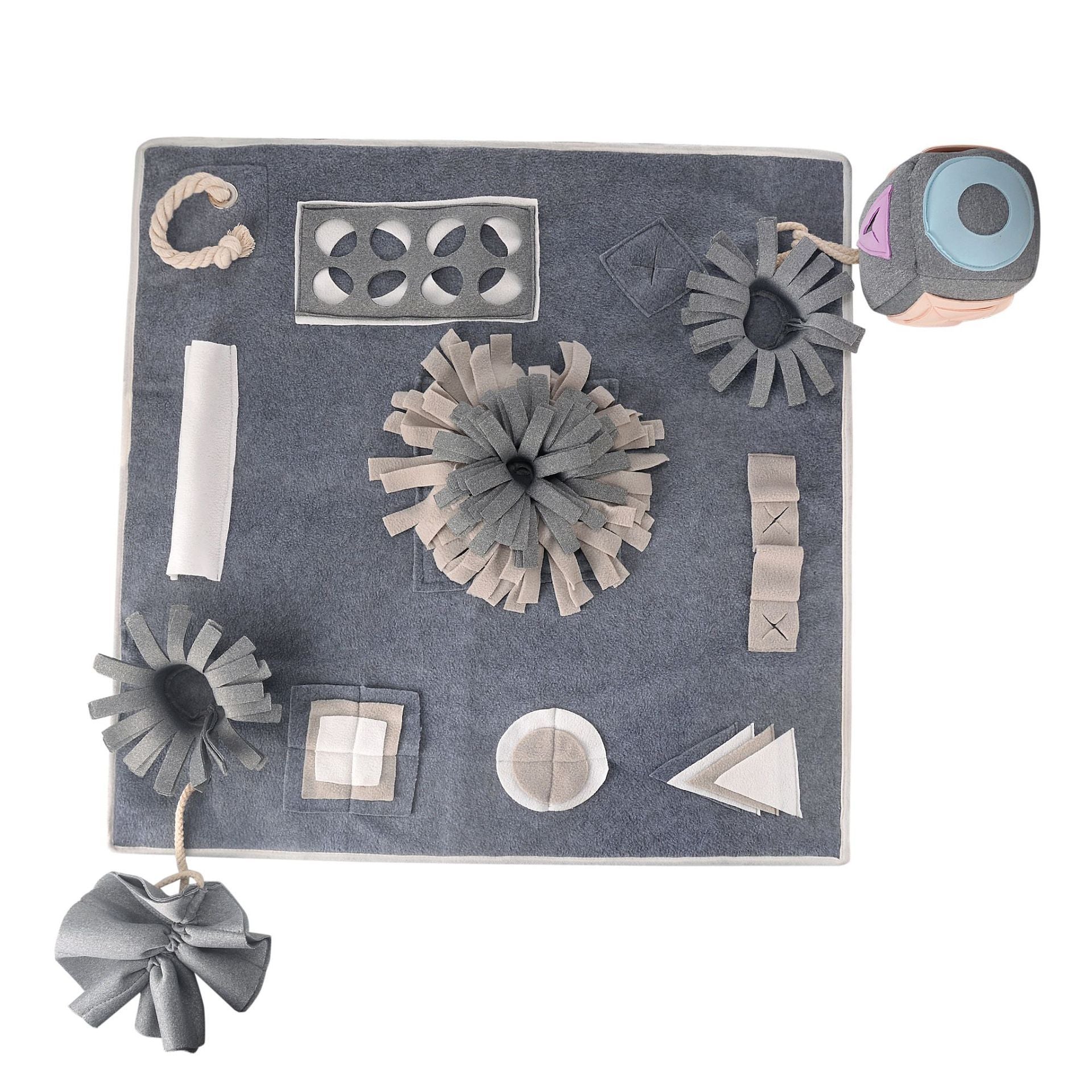 JMT-486474 Interactive Sniffing Pad for Dogs - Energy-Consuming Slow Food Puzzle Mat with Treat Balls and Snuffle Toys