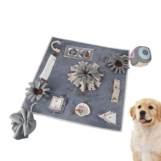 JMT-486474 Interactive Sniffing Pad for Dogs - Energy-Consuming Slow Food Puzzle Mat with Treat Balls and Snuffle Toys