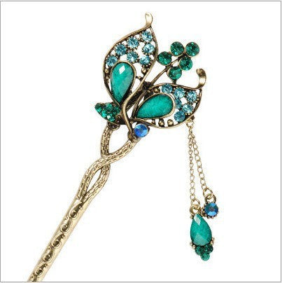 JMT-486538 Ancient Insect Hairpin Fork in Electroplated Copper and Resin