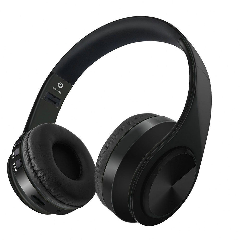 JMT-486666 Wireless Bluetooth Stereo Headphones with FM, SD Card Support, and Microphone for PC and Sports Activities