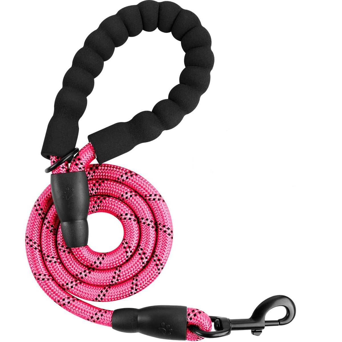 JMT-486986 Heavy-Duty 5 FT Dog Leash with Padded Handle and Reflective Strips for Large Dogs