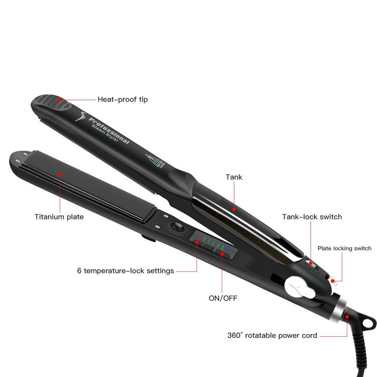JMT-487306 16-20mm Tourmaline Ceramic Hair Straightener for Dry Hair with Adjustable Temperature Control