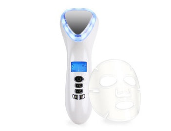 JMT-487562 Dual-Mode Ultrasonic Facial Vibration Tool with Color Light Therapy