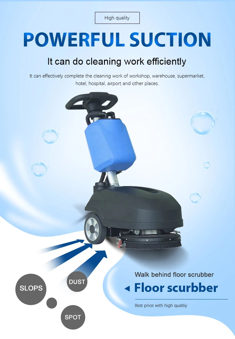 JMT-487626 15L Walk Behind Hand Push Floor Scrubber C350D 40KG for Effective Cleaning