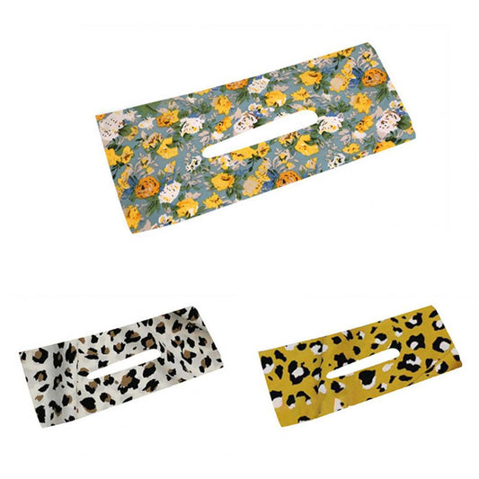 JMT-487690 Lightweight Retro Floral Print Headband for Comfortable Hair Management