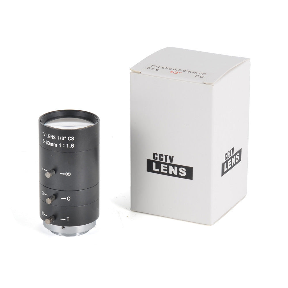 JMT-487690 Manual Aperture 6-60MM Lens for CS-Mount Cameras with 1:1.6 Aperture and 0.3M Closest Focus