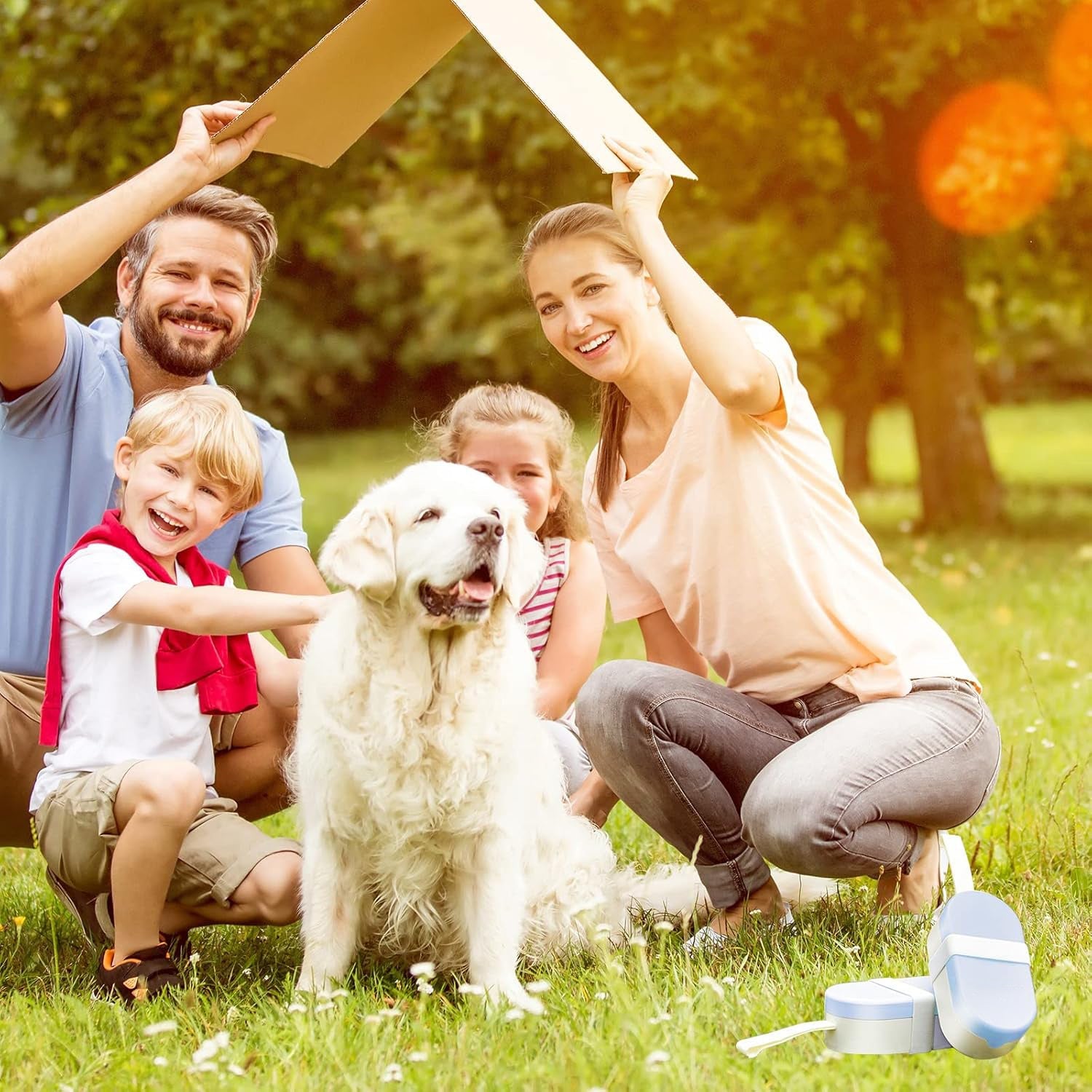 JMT-488138 Portable 2-in-1 Dog Water Bottle and Food Container with Collapsible Bowl - Ideal for Hiking and Travel