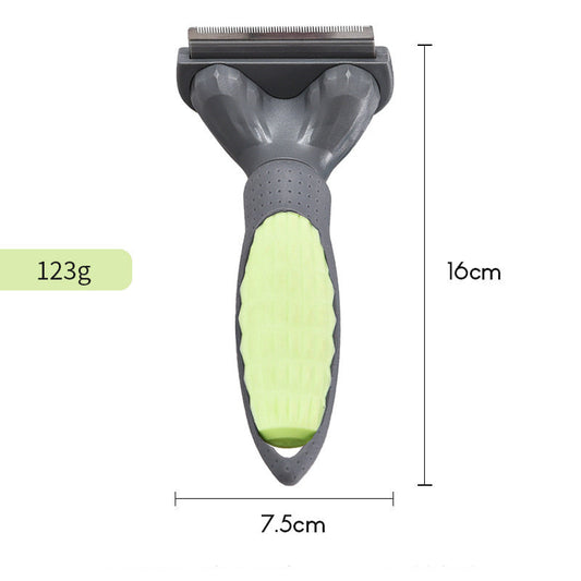 JMT-488394 Pet Hair Removal Comb for Cats and Dogs - Stainless Steel Grooming Brush in Green, Pink, and Blue