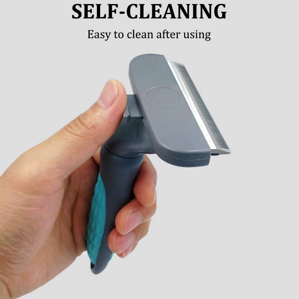 JMT-488394 Pet Hair Removal Comb for Cats and Dogs - Stainless Steel Grooming Brush in Green, Pink, and Blue