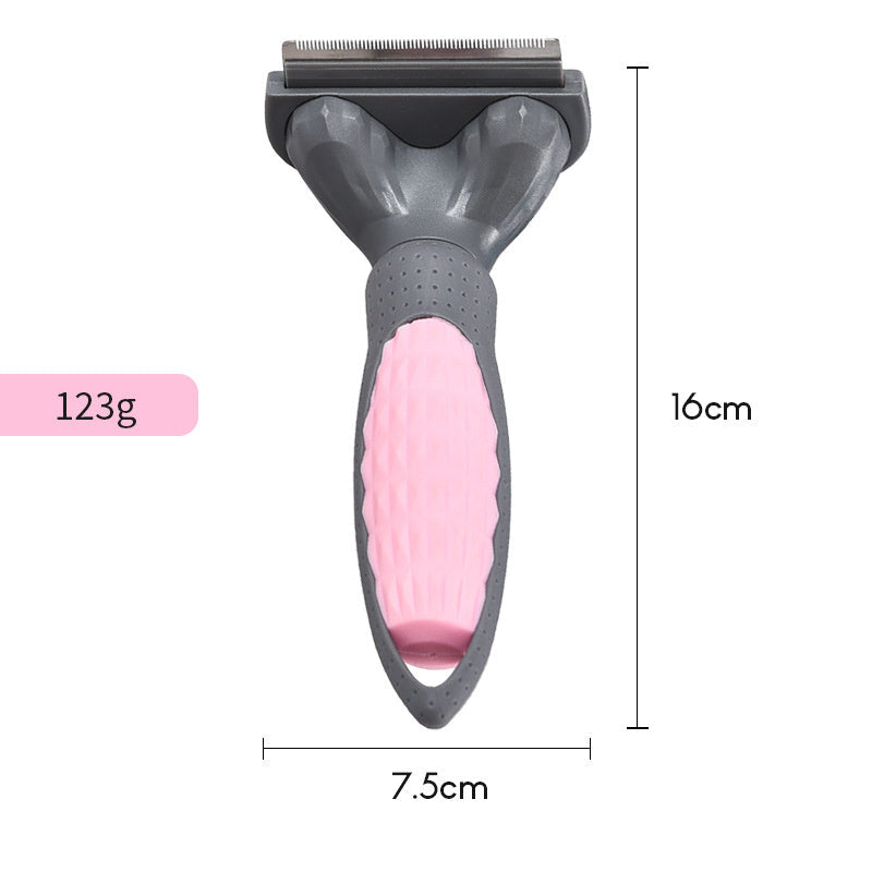 JMT-488394 Pet Hair Removal Comb for Cats and Dogs - Stainless Steel Grooming Brush in Green, Pink, and Blue
