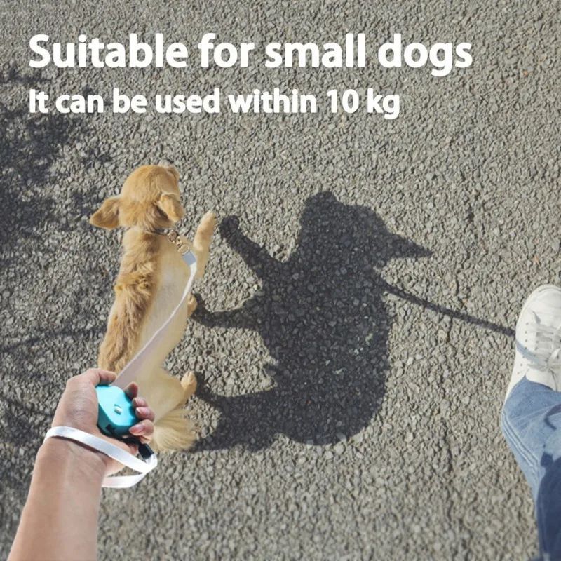JMT-488650 Compact Automatic Retractable Mini Dog Leash - Nylon, 2m Length for Small & Medium Pets