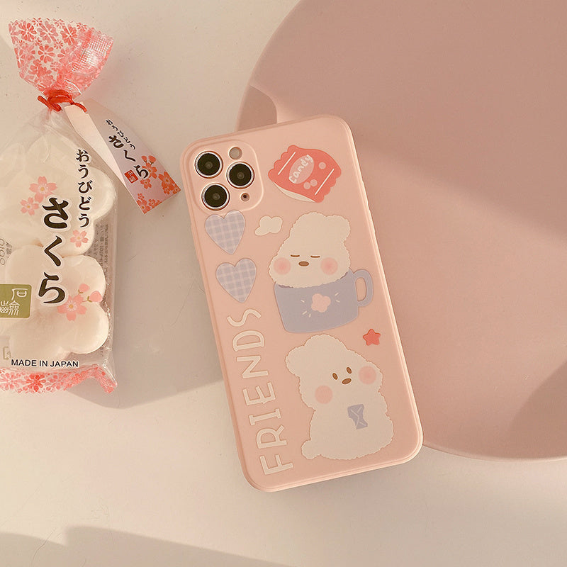 JMT-488842 Matte Soft Rabbit Phone Case Compatible with iPhone 7/8/SE/X/XR/XS/11/12, Cartoon Design