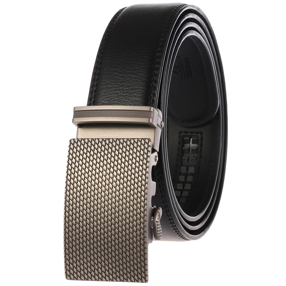 JMT-488906 Two-Layer Leather Automatic Buckle Business Casual Belt - Model LY55-0031-1