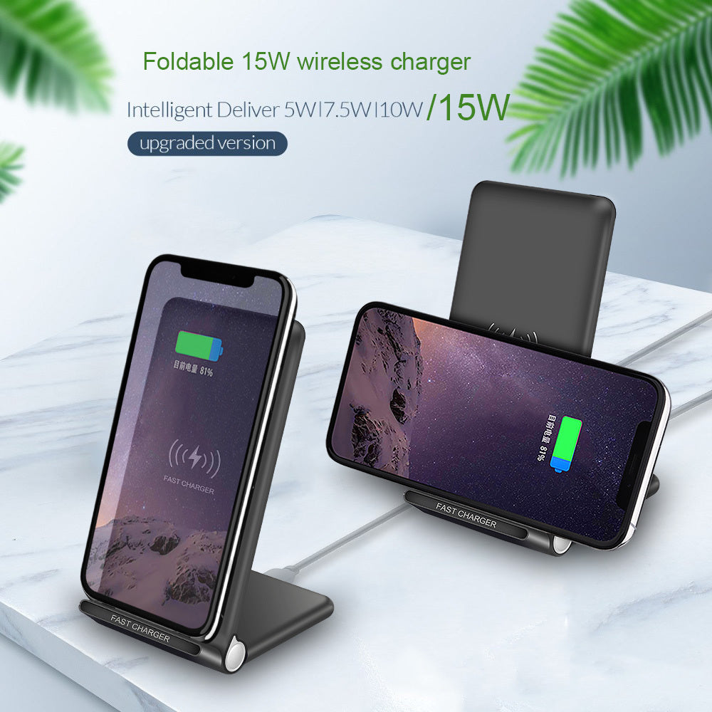 JMT-489482 15W Foldable Wireless Charger Stand with Type-C Input and Qi Standard