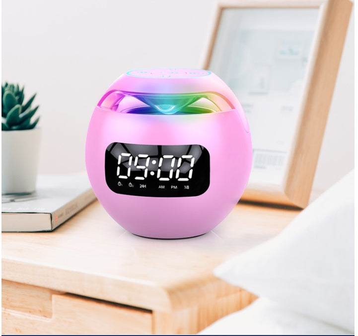 JMT-489482 Bluetooth Speaker Alarm Clock with LED Display and Subwoofer Functionality for Home and Office Use
