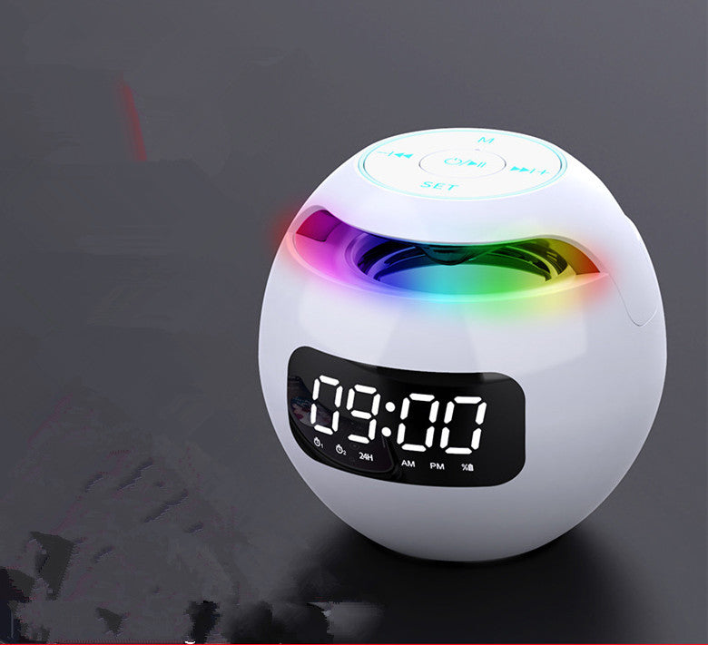 JMT-489482 Bluetooth Speaker Alarm Clock with LED Display and Subwoofer Functionality for Home and Office Use
