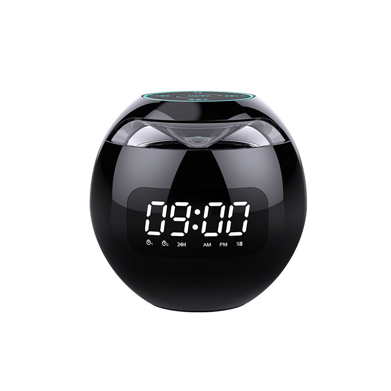 JMT-489482 Bluetooth Speaker Alarm Clock with LED Display and Subwoofer Functionality for Home and Office Use