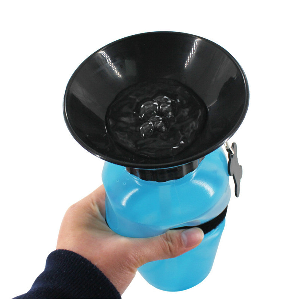 JMT-489482 Portable Pet Water Bottle with Squeeze Bowl for Travel - 20oz Capacity Ideal for Dogs and Cats