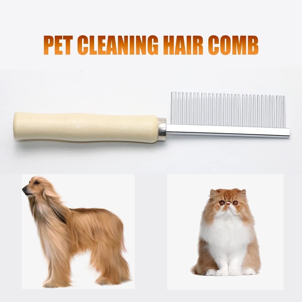 JMT-489546 Wooden Handle Pet Grooming Comb for Dogs and Cats - Safe and Effective Hair Removal Tool