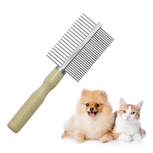 JMT-489546 Wooden Handle Pet Grooming Comb for Dogs and Cats - Safe and Effective Hair Removal Tool