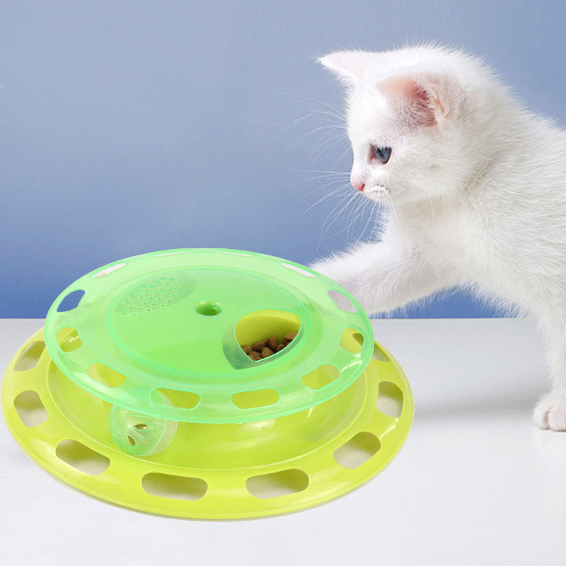 JMT-489610 Interactive Cat Toy with Bell Ball – Multifunctional Cat Turntable Puzzle for Playtime Fun