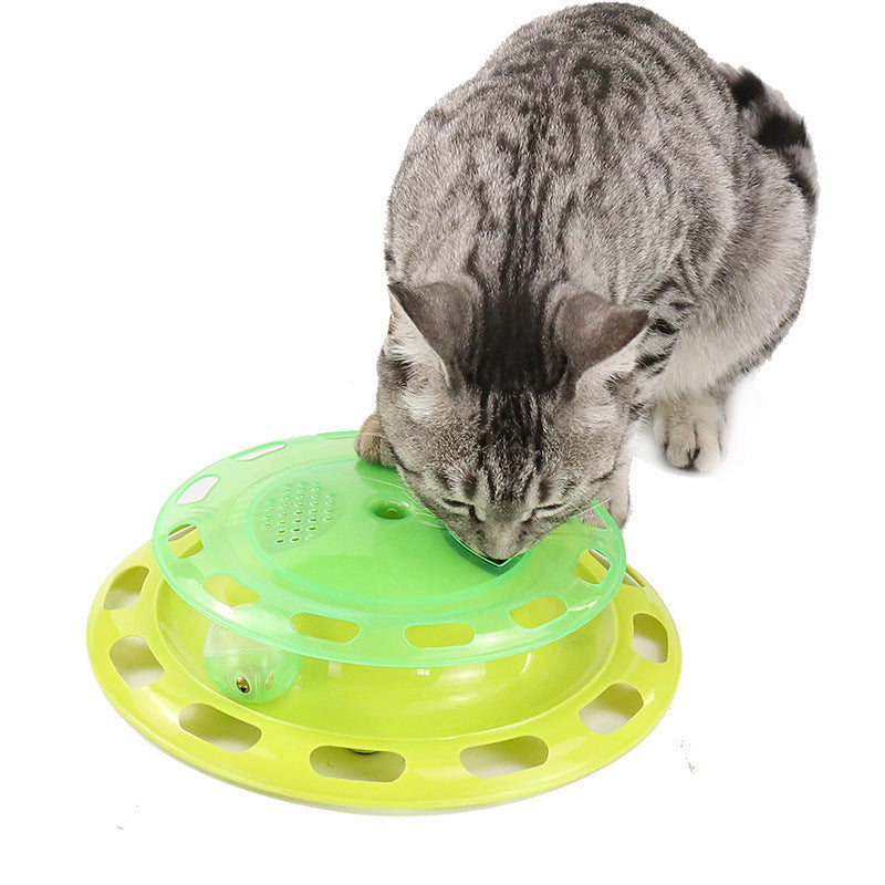 JMT-489610 Interactive Cat Toy with Bell Ball – Multifunctional Cat Turntable Puzzle for Playtime Fun