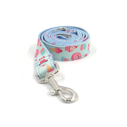 JMT-489802 Pet Collar and Leash Set with Bow – Macaron Color, Adjustable Sizes XS to XL