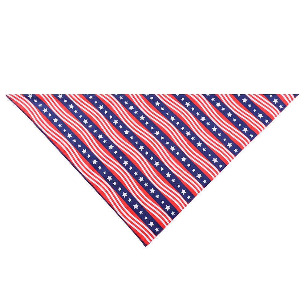 JMT-489930 American Flag Polyester Pet Drool Scarf - Graffiti Design for All Seasons