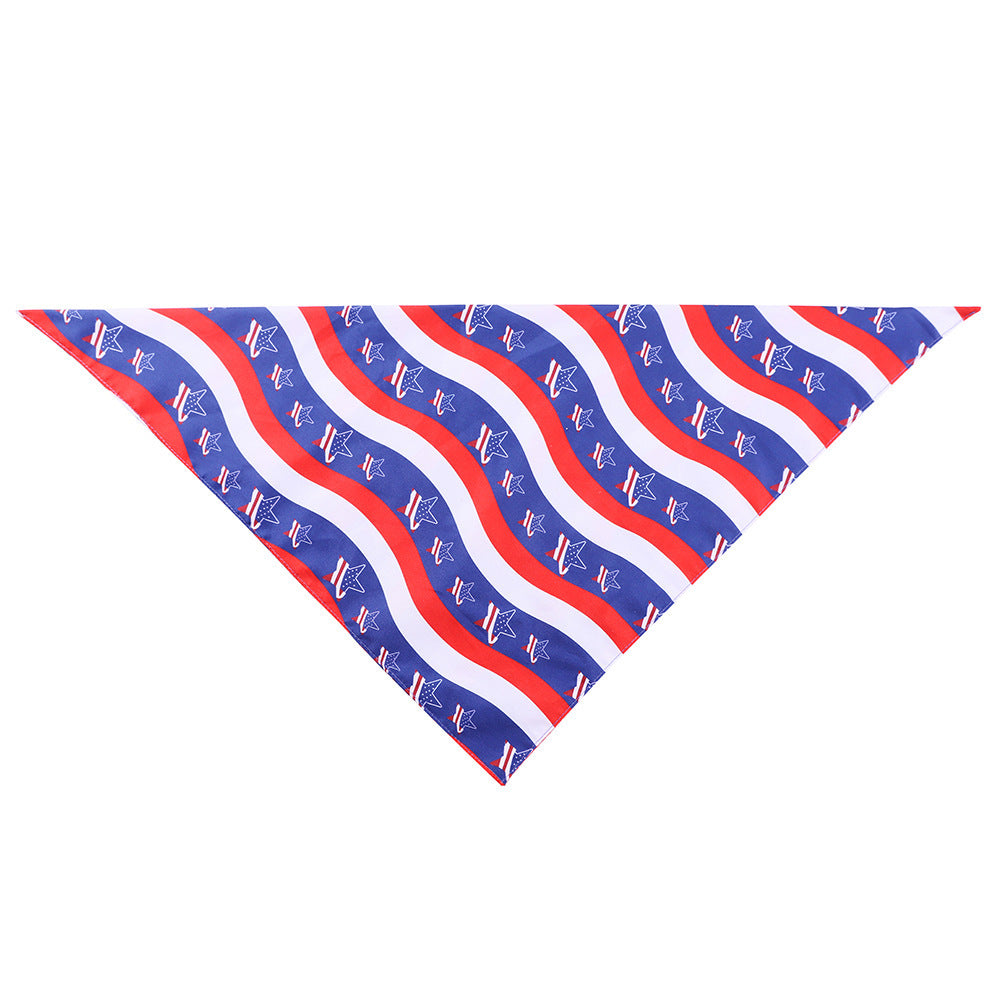 JMT-489930 American Flag Polyester Pet Drool Scarf - Graffiti Design for All Seasons