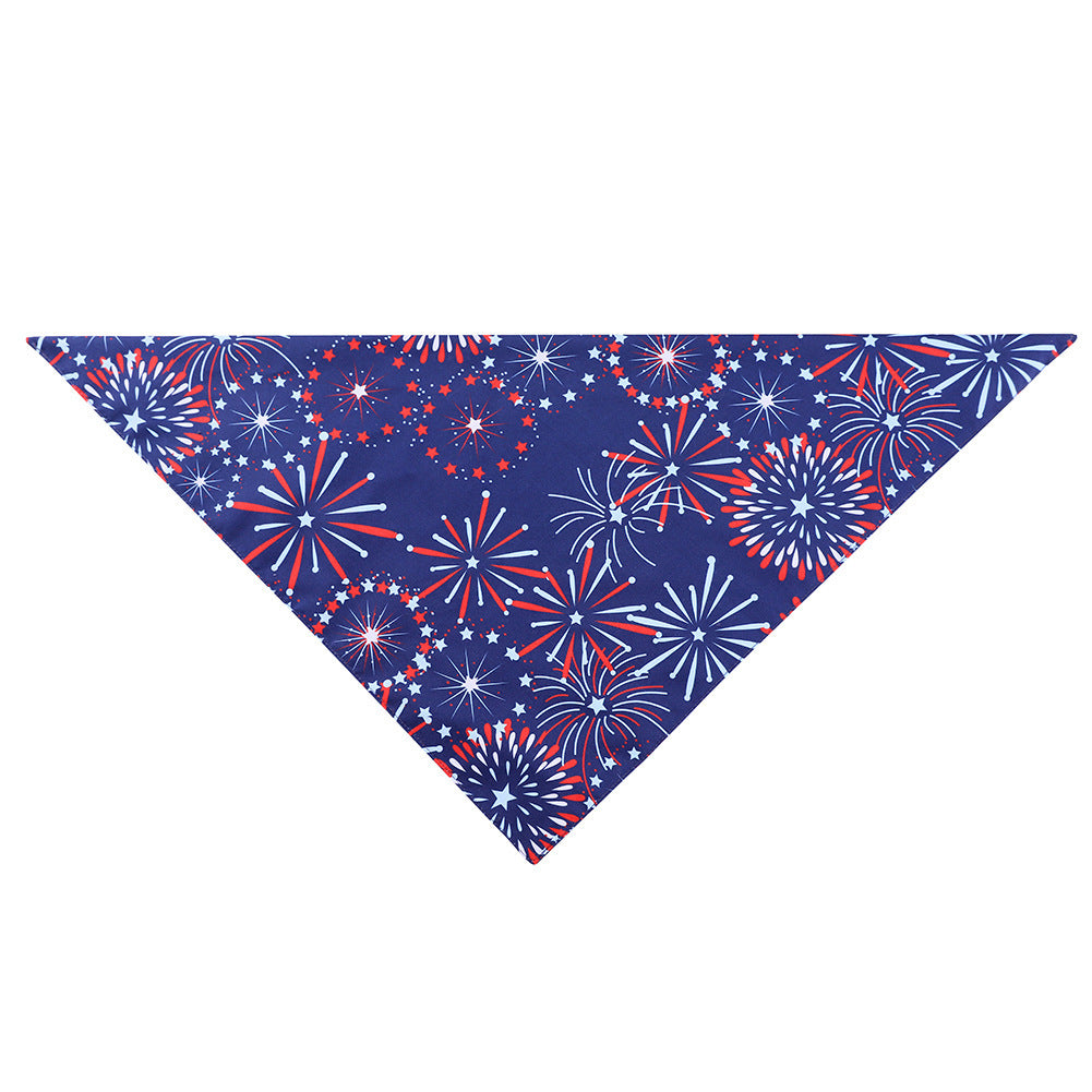 JMT-489930 American Flag Polyester Pet Drool Scarf - Graffiti Design for All Seasons