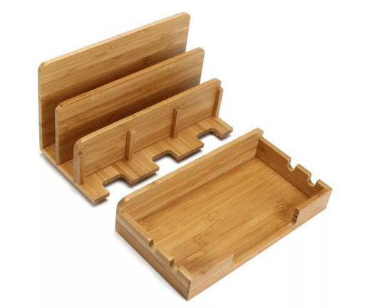 JMT-490314 Bamboo Weaving Solid Wood Mobile Phone Bracket for Home Decoration