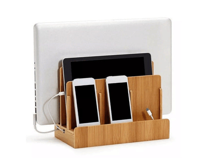 JMT-490314 Bamboo Weaving Solid Wood Mobile Phone Bracket for Home Decoration